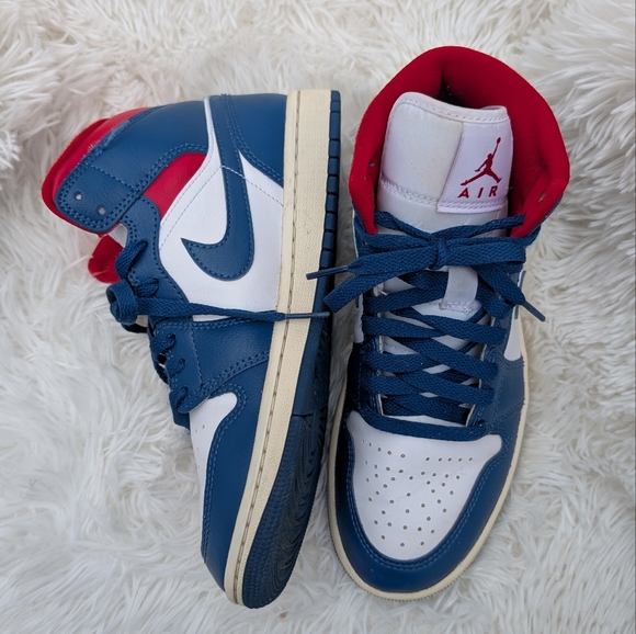 Nike Shoes - Women's Air Jordan 7 Mid Red Blue White Sneakers